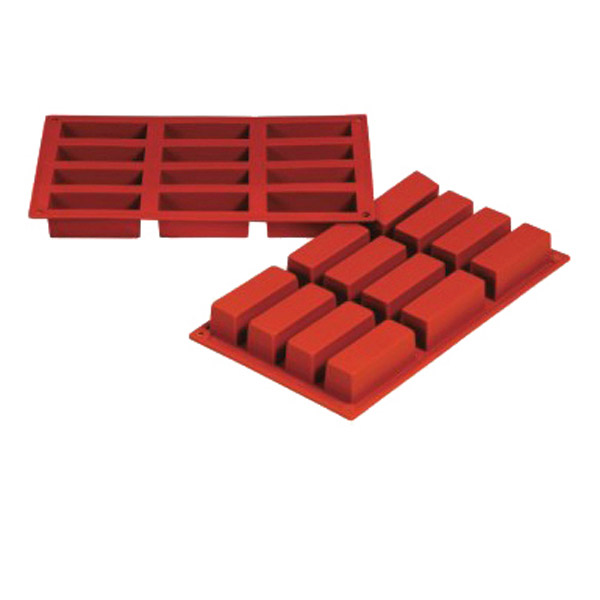 MOULE CAKE 7,9x2,9x3 CM  17,5x30 CM ROUGE SILICONE (1 UNITÉ) - Garcia de Pou