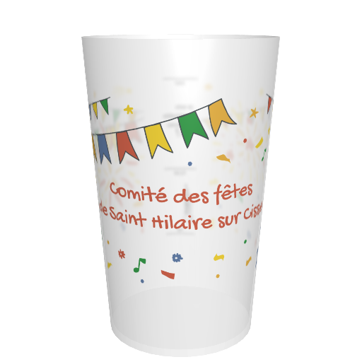 GOBELET REUTILISABLE 25/33CL PERSONNALISE MULTICOULEURS