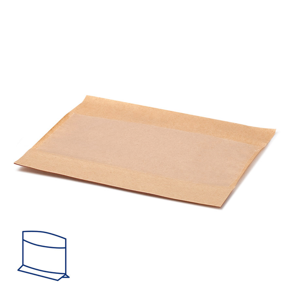 RÉCIPIENTS AVEC BASE ET FENÊTRE "KANGOO PACK" 40 G/M2 + 15 PP 21x16/12x3 CM NATUREL KRAFT (100 UNITÉ) - Garcia de Pou