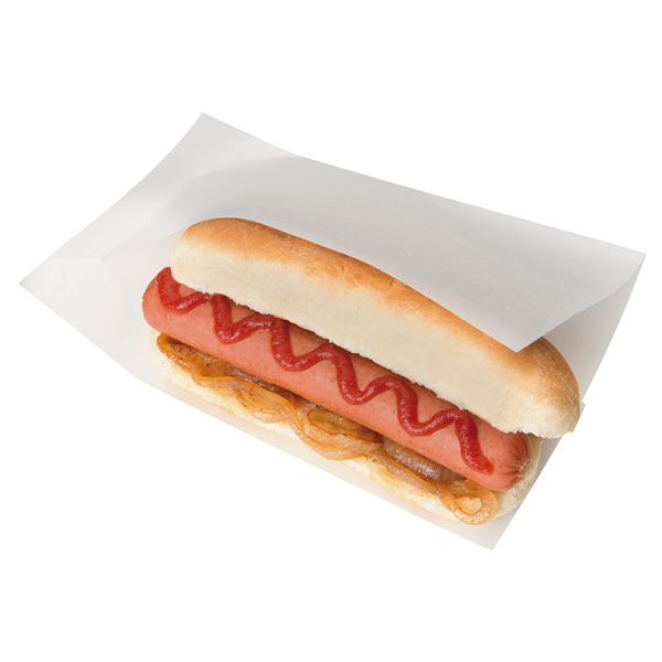 SACHETS OUVERTS BROCHETTES, HOT DOGS "OPEN PACK" 35 G/M2 + 10 LDPE 20x13/10 CM BLANC KRAFT (100 UNITÉ) - Garcia de Pou