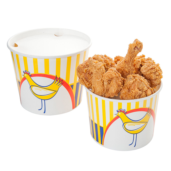 CONTAINERS POULET + COUVERCLES 2550 ML 15PE + 380 + 18PE G/M2 Ø 18,9/14,7x14,5 CM BLANC CARTON (300 UNITÉ) - Garcia de Pou