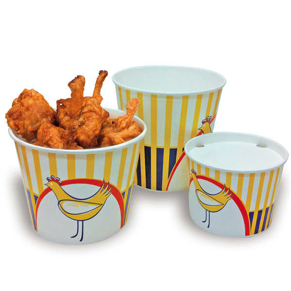 CONTAINERS POULET + COUVERCLES 2550 ML 15PE + 380 + 18PE G/M2 Ø 18,9/14,7x14,5 CM BLANC CARTON (300 UNITÉ) - Garcia de Pou