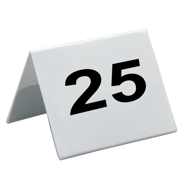 NUMÉROS DE TABLE DU 26 AU 50  5x3,6 CM BLANC PVC (1 UNITÉ) - Garcia de Pou