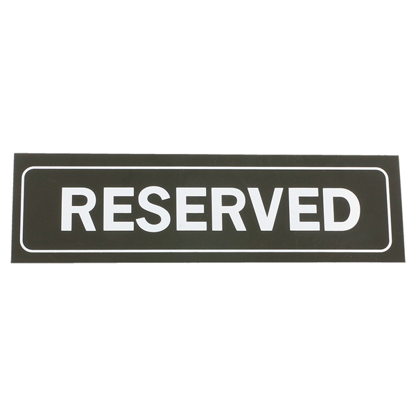 PLAQUE DE TABLE "RESERVED"  18x5,5 CM NOIR PVC (1 UNITÉ) - Garcia de Pou