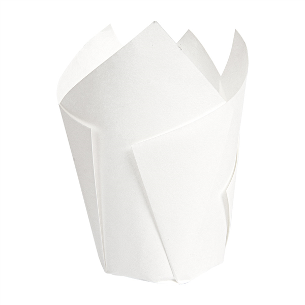 MUFFIN CUPS "TULIP" 50 G/M2 11x11 CM BLANC PARCH.INGRAISSABLE (1000 UNITÉ) - Garcia de Pou