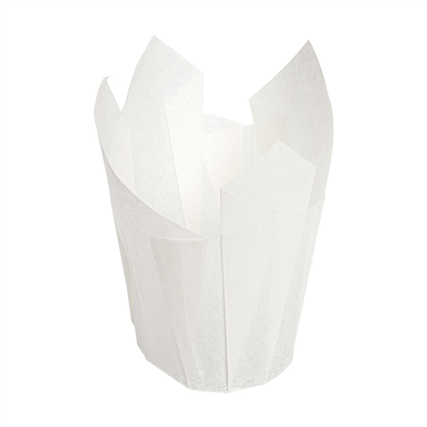 MUFFIN CUPS "TULIP" 50 G/M2 15x15 CM BLANC PARCH.INGRAISSABLE (1000 UNITÉ) - Garcia de Pou