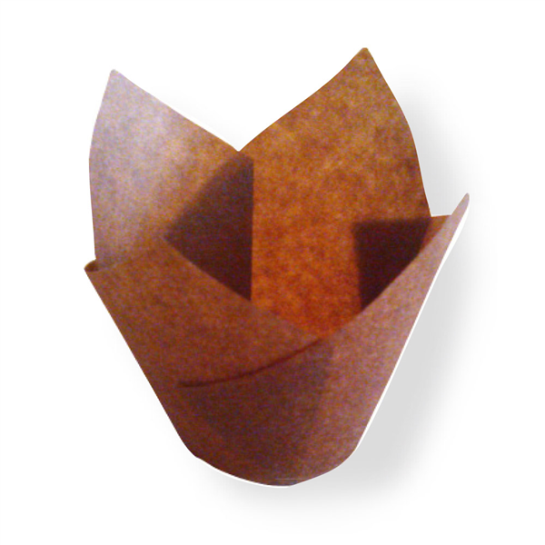 MUFFIN CUPS "TULIP" 210 ML 50 G/M2 17,5x17,5 CM MARRON PARCH.INGRAISSABLE (1000 UNITÉ) - Garcia de Pou