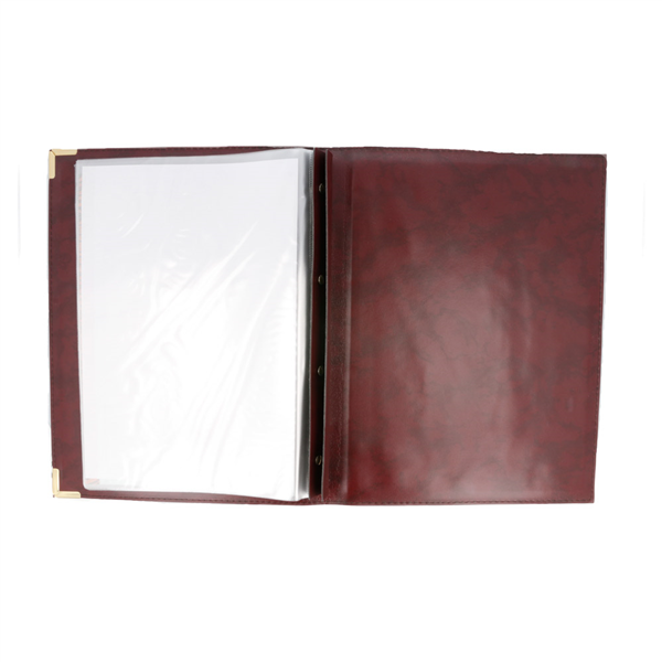 PORTE MENU 8 POCHETTES DIN-A4  25,5x33 CM BORDEAUX PVC (1 UNITÉ) - Garcia de Pou