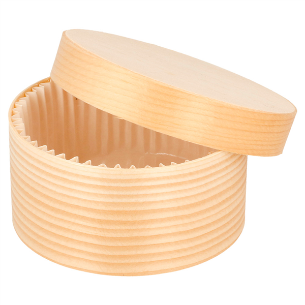 MINI BOÎTES CYLINDRIQUES + CARTON ET CAPSULE  Ø 8x4 CM NATUREL BOIS (200 UNITÉ) - Garcia de Pou