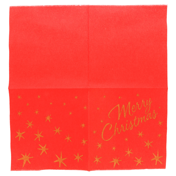 SERVIETTES "DOUBLE POINT" "MERRY CHRISTMAS" 18 G/M2 40x40 CM ROUGE OUATE (1200 UNITÉ) - Garcia de Pou