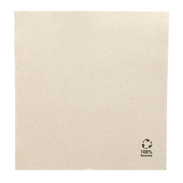 SERVIETTES ECOLABEL "DOUBLE POINT" 19 G/M2 33x33 CM NATUREL OUATE RECYCLÉE (1200 UNITÉ) - Garcia de Pou