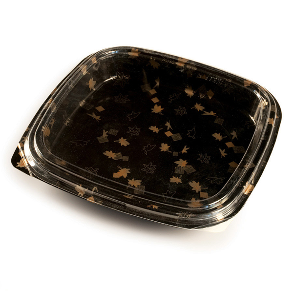 120 U. RÉCIPIENTS + COUVERCLES POUR SUSHI  27x27x4,5 CM NOIR PS (120 UNITÉ) - Garcia de Pou