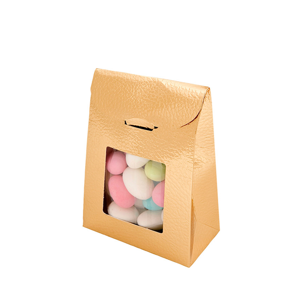 PETIT SACS AVEC FENÊTRE  9+4,5x13 CM OR CARTON (200 UNITÉ) - Garcia de Pou