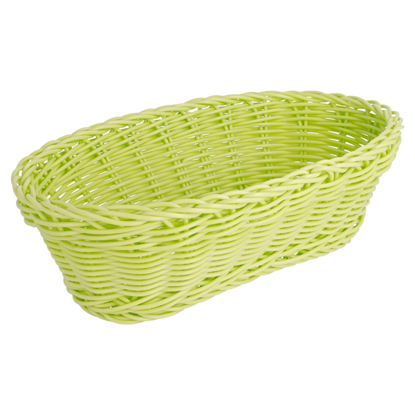 CORBEILLES SIMILAIRE OSIER ALLONGÉES  23x9x8 CM VERT ANIS PP (12 UNITÉ) - Garcia de Pou