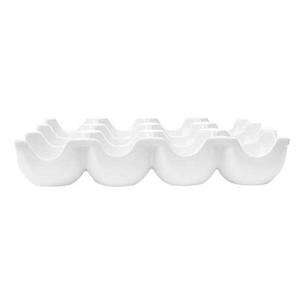 PLATEAUX "12 OEUFS"  19,1x14x3,5 CM BLANC PORCELAINE (6 UNITÉ) - Garcia de Pou