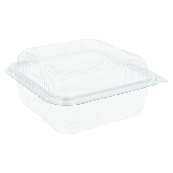 RÉCIPIENTS PÂTISSERIES + COUVERCLE 600 ML 14x14x7,2 CM TRANSPARENT RPET (700 UNITÉ) - Garcia de Pou