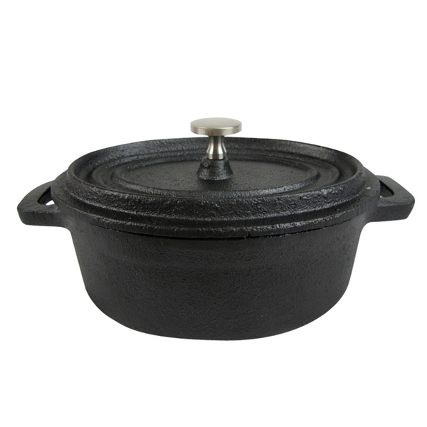 COCOTTE OVALE AVEC COUVERCLE  15,2x10,2x6,4 CM NOIR FER (6 UNITÉ) - Garcia de Pou