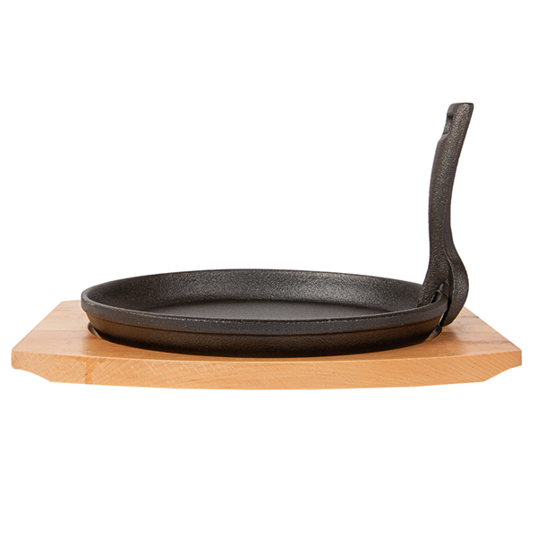 ASSIETTE CHAMPÊTRE + SUPPORT EN BOIS  Ø 22 CM NOIR FER (8 UNITÉ) - Garcia de Pou