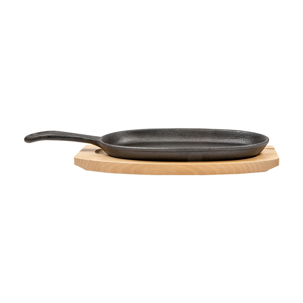 ASSIETTE CHAMPÊTRE + SUPPORT EN BOIS  23,5x13,5 CM NOIR FER (8 UNITÉ) - Garcia de Pou