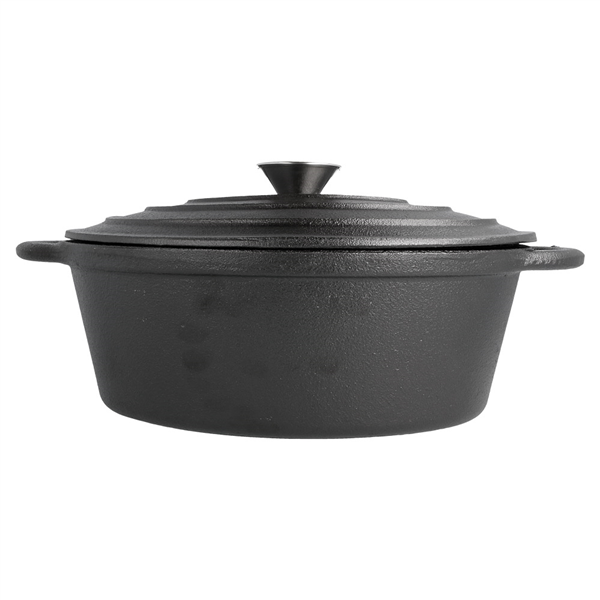 COCOTTE OVALE AVEC COUVERCLE 4,1 L 28 CM NOIR FER (3 UNITÉ) - Garcia de Pou