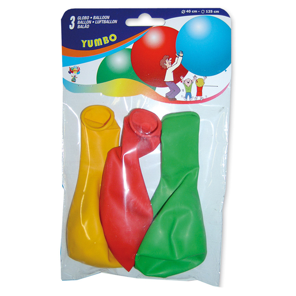 3 U. BALLONS "JUMBO"  Ø 36 CM ASSORTI LATEX (3 UNITÉ) - Garcia de Pou