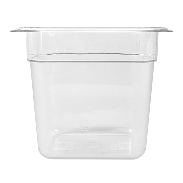 BAC GASTRONOME 1/6 1,9 L 17,6x16,2x15 CM TRANSPARENT POLYCARBONATE (1 UNITÉ) - Garcia de Pou