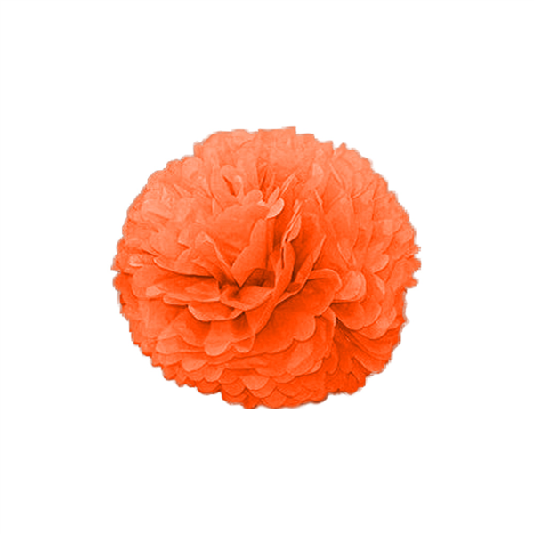 POM POM FLOWER  Ø 25 CM ORANGE (10 UNITÉ) - Garcia de Pou