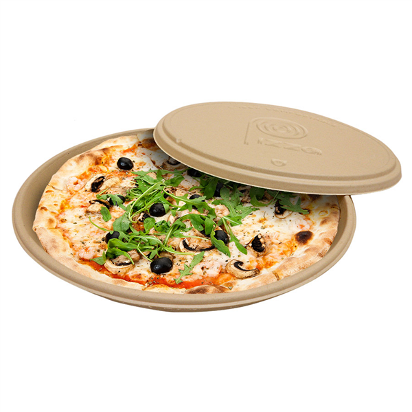 BASES RÉCIPIENT PIZZA "BIONIC"  Ø 35,7x3,3 CM NATUREL BAGASSE (150 UNITÉ) - Garcia de Pou