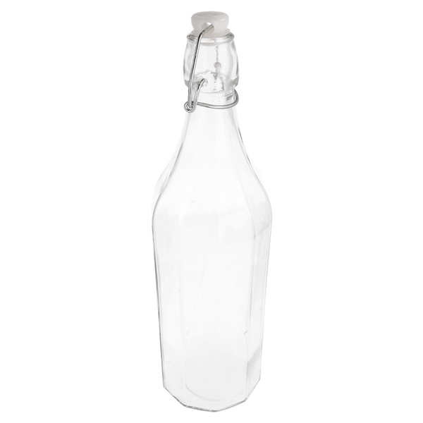 BOUTEILLE + FERMETURE CLIP 1 L Ø 8,5x32,5 CM TRANSPARENT VERRE (12 UNITÉ) - Garcia de Pou