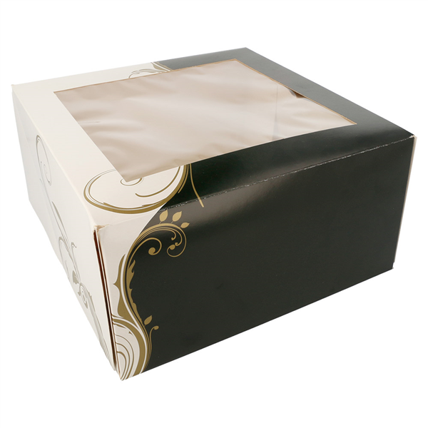 BOÎTES PÂTISSERIES AVEC FENÊTRE "THEPACK CLASSIC" 250 G/M2 24x24x12 CM BLANC CARTON ONDULÉ NANO-MICRO (50 UNITÉ) - Garcia de Pou