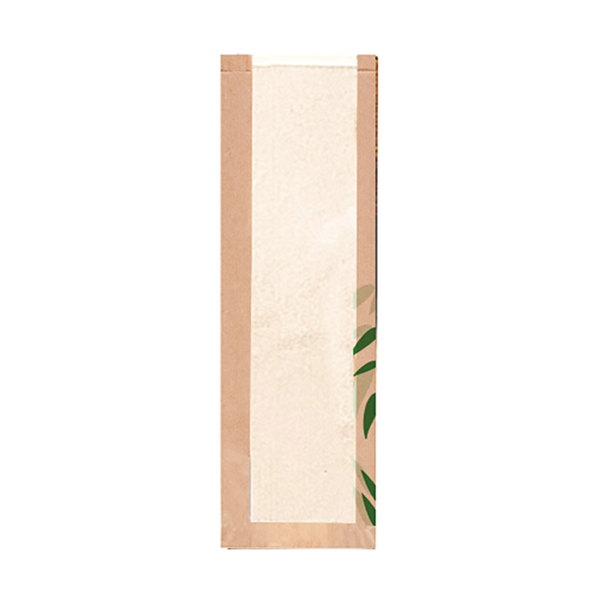 SACHETS PAIN AVEC FENÊTRE "CLASSIC" "FEEL GREEN" 32 G/M2 14+4x60 CM NATUREL KRAFT (250 UNITÉ) - Garcia de Pou