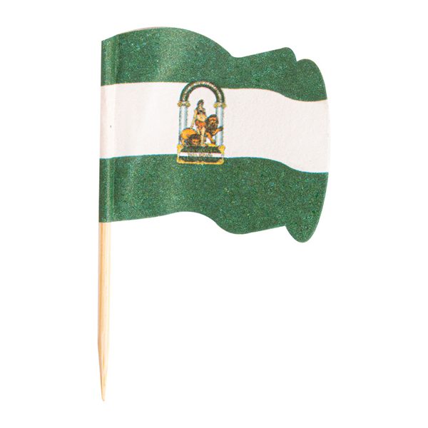 PETITS DRAPEAUX ANDALUCÍA  4x3/6,5 CM ASSORTI BOIS (144 UNITÉ) - Garcia de Pou