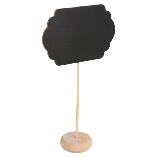 3 U. MINI ARDOISES FORME NUAGE + PIÉDESTAL  9x6x10 CM NOIR BOIS (1 UNITÉ) - Garcia de Pou