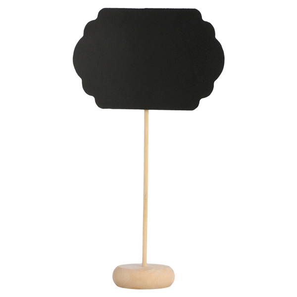 3 U. MINI ARDOISES FORME NUAGE + PIÉDESTAL  9x6x10 CM NOIR BOIS (1 UNITÉ) - Garcia de Pou