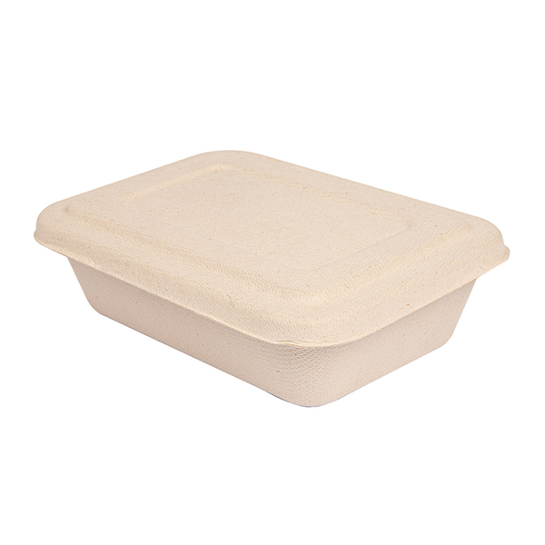 PLATEAUX + COUVERCLE "BIONIC" 800 ML 19,3x13,5x5 CM NATUREL BAGASSE (400 UNITÉ) - Garcia de Pou