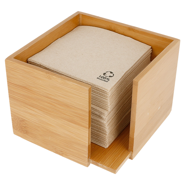 DISTRIBUTEUR SERVIETTES  13,5x13,5x10 CM NATUREL BAMBOU (1 UNITÉ) - Garcia de Pou