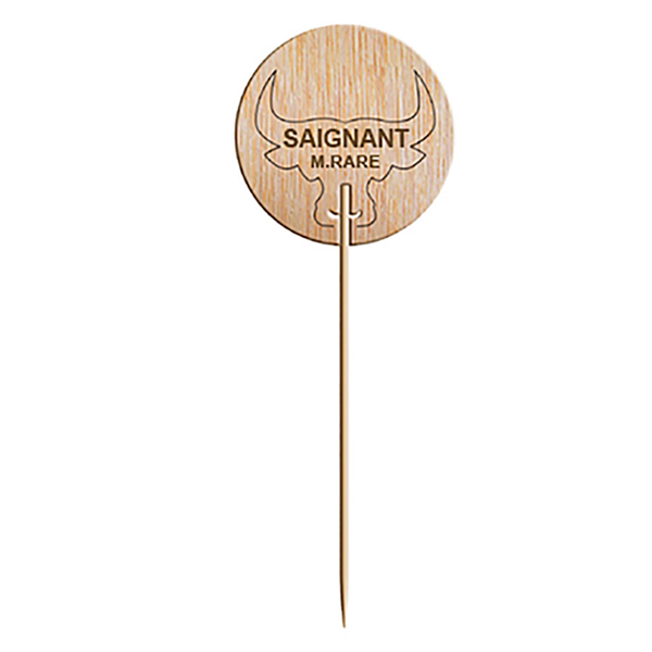 STEAK MARKER "SAIGNANT"  9,5 CM NATUREL BOIS (100 UNITÉ) - Garcia de Pou