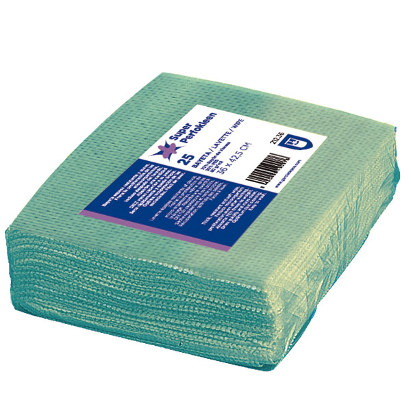 25 U. LAVETTES "SUPER PERFOKLEEN"  80 G/M2 36x42,5 CM VERT VISCOSE (1 UNITÉ) - Garcia de Pou