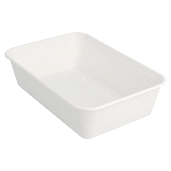 CONTENEURS "BIONIC" 700 ML 17,5x12x4,5 CM BLANC BAGASSE (500 UNITÉ) - Garcia de Pou