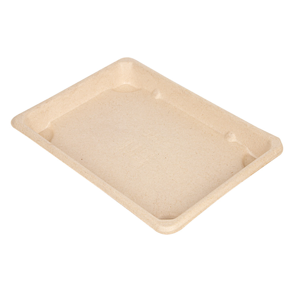 BOÎTES SUSHI "BIONIC"  18,5x13x1,5 CM NATUREL BAGASSE (800 UNITÉ) - Garcia de Pou