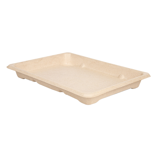 BOÎTES SUSHI "BIONIC"  18,5x13x1,5 CM NATUREL BAGASSE (800 UNITÉ) - Garcia de Pou