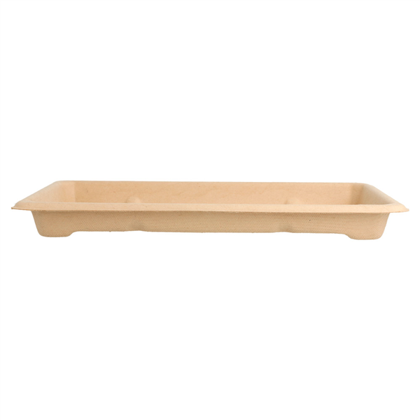 BOÎTES SUSHI "BIONIC"  21,3x13,3x1,5 CM NATUREL BAGASSE (800 UNITÉ) - Garcia de Pou