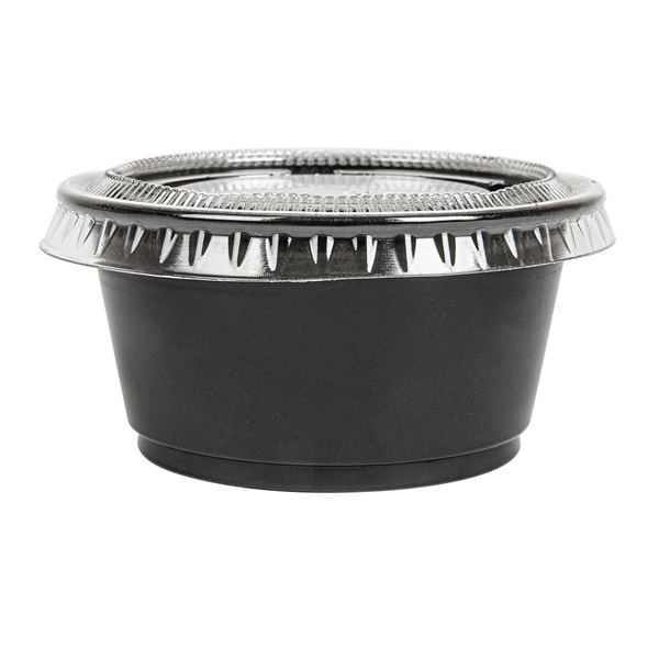 50 PETITS POTS + 50 COUVERCLES 60 ML Ø6,2x3,2 CM NOIR PP (24 UNITÉ) - Garcia de Pou