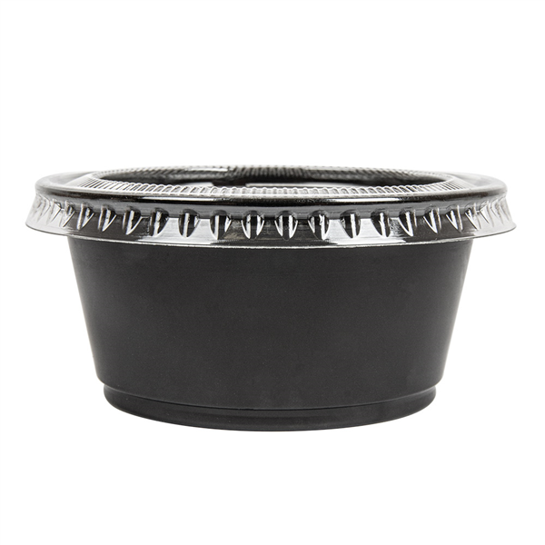 50 PETITS POTS + 50 COUVERCLES 100 ML Ø7,4x3,5 CM NOIR PP (24 UNITÉ) - Garcia de Pou