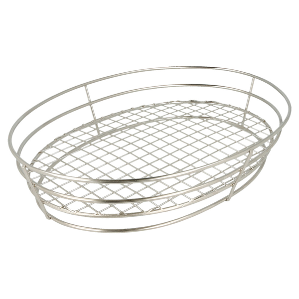 BASKET OVALE "ARTINOX"  28x20,5x5,7 CM ARGENTE INOX (24 UNITÉ) - Garcia de Pou