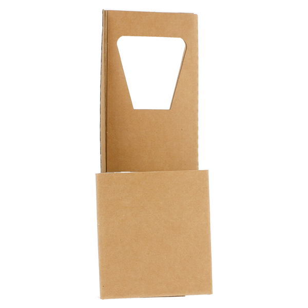 PORTE-GOBELETS, 2 GOBELETS  300 G/M2 18x8x24 CM NATUREL CARTON ONDULÉ MICROCANAL (200 UNITÉ) - Garcia de Pou