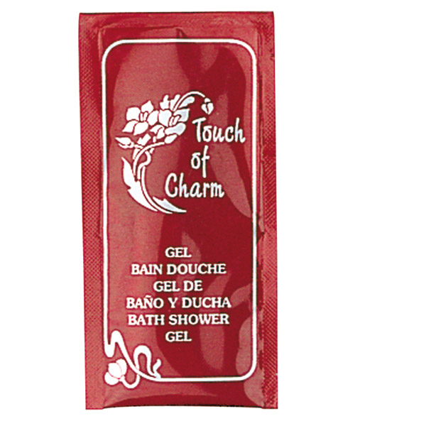 SACHETS GEL DOUCHE "TOUCH OF CHARM" 10 ML 10x5 CM BORDEAUX PET (1000 UNITÉ) - Garcia de Pou