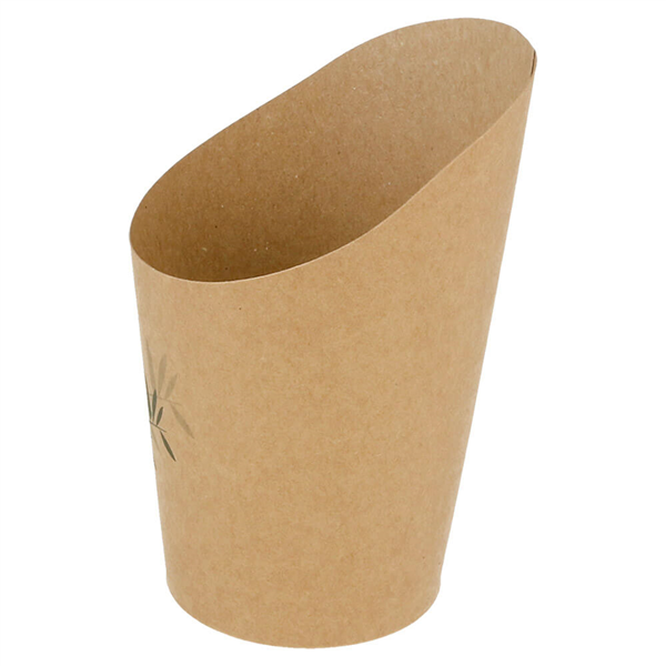 GOBELETS A FRITES OUVERTS "FEEL GREEN" 9 OZ - 270 ML 200 + 25PE G/M2 Ø7x10,5 CM MARRON CARTON (100 UNITÉ) - Garcia de Pou