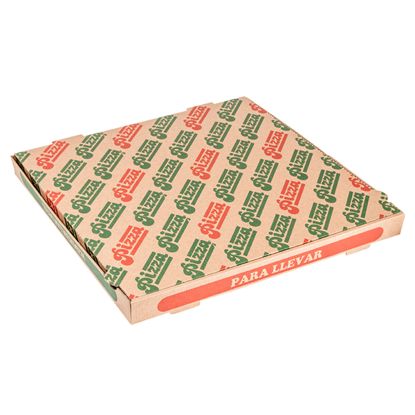 BOÎTES PIZZA MICROCANNELURE ÉCOLOGIQUES  350 G/M2 40x40x3,5 CM NATUREL CARTON (100 UNITÉ) - Garcia de Pou