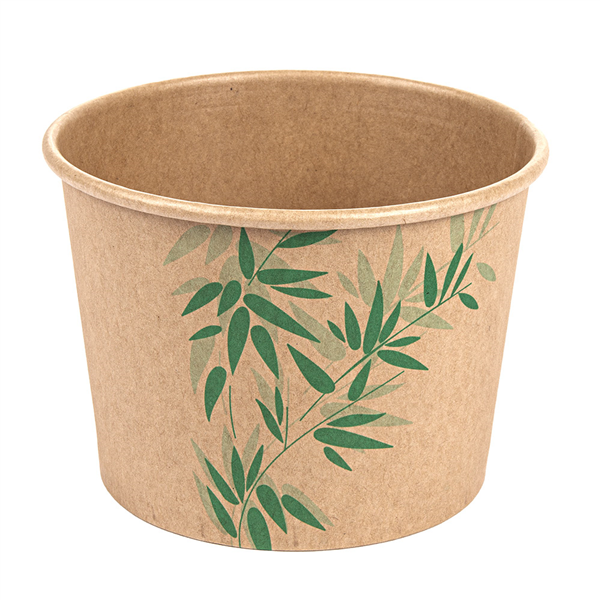 POTS "FEEL GREEN" 500 ML 280 + 18 PE G/M2 Ø11x8,2 CM MARRON KRAFT (500 UNITÉ) - Garcia de Pou